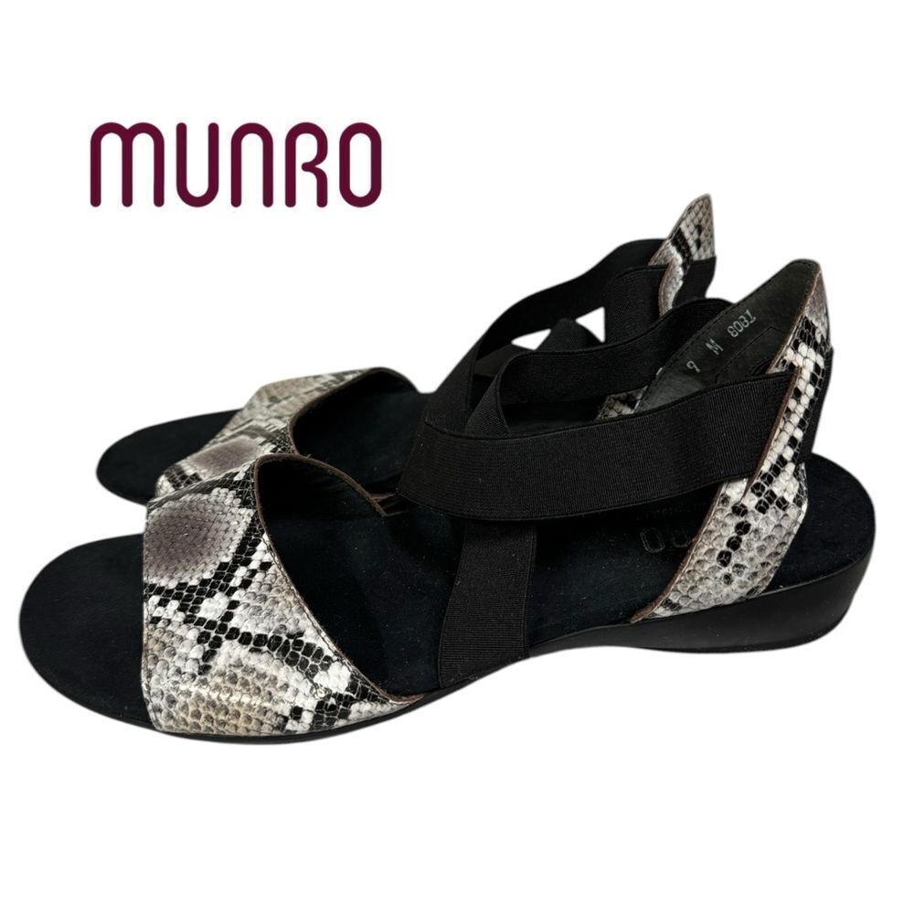Munro American Women's Snake Black Sandals 9